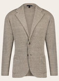 Regular-fit wollen-zijden jasje | Beige