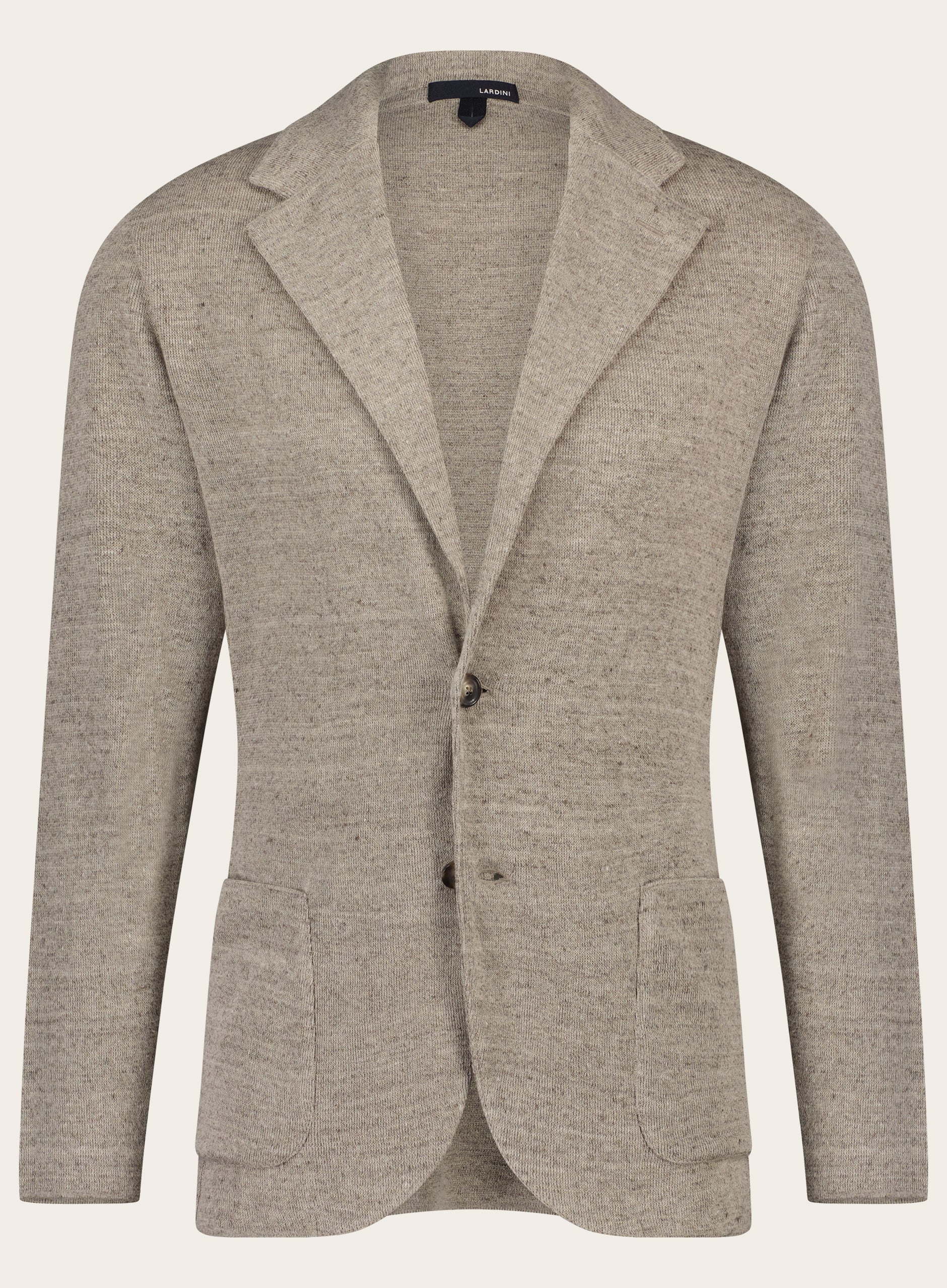 Regular-fit wollen-zijden jasje | Beige