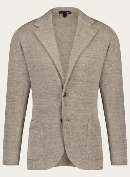 Regular-fit wollen-zijden jasje | Beige