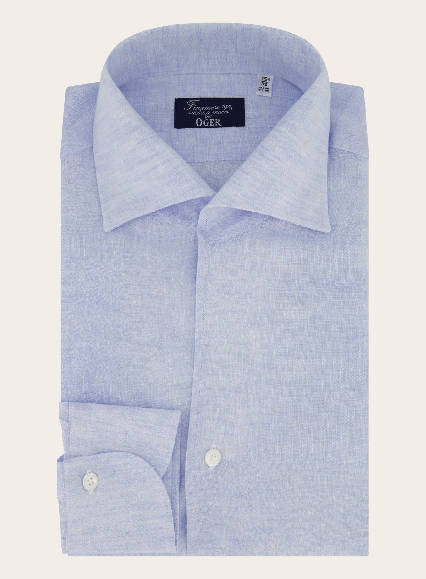 Regular-fit shirt van linnen | L.Blauw