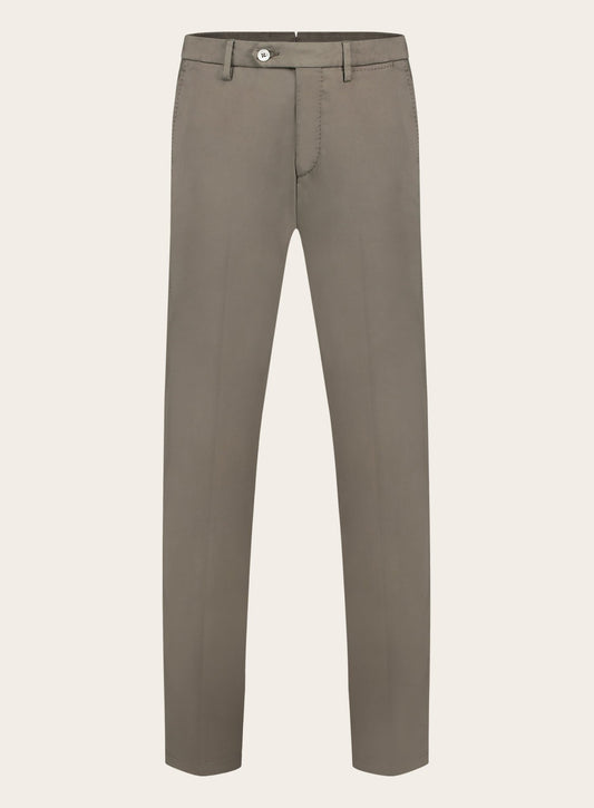 Slim-fit pantalon van katoen | TAUPE