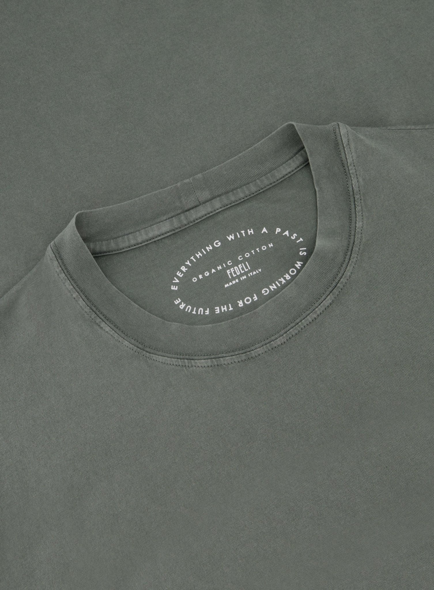 Crewneck T-shirt van katoen | Groen